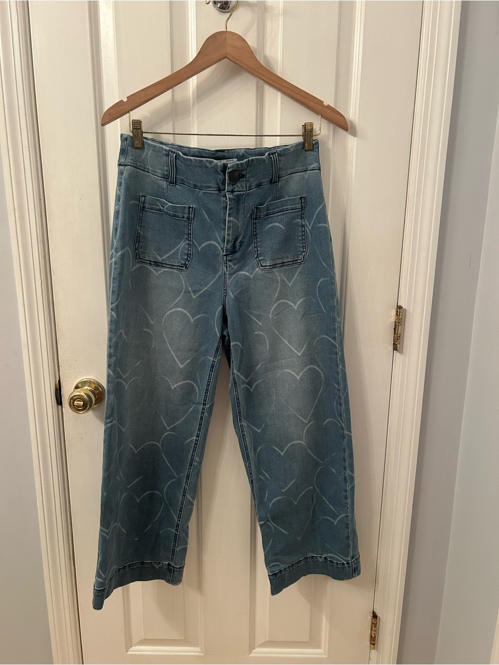Renuar Light Blue Faded Heart Denim Jeans